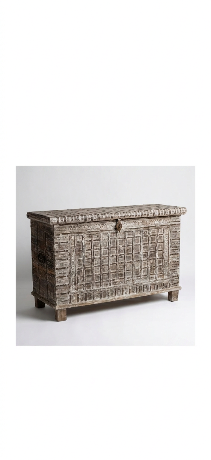 Baúl tallado 116 x 81 x 47 cm (Cachivaches)